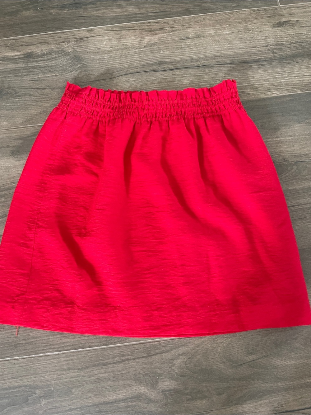 J. Crew Bright Red Elastic-Waist Mini Skirt